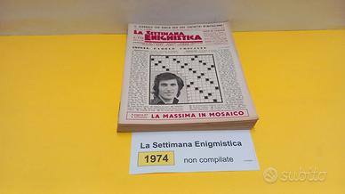 LA SETTIMANA ENIGMISTICA, anno 1974, NON compilati