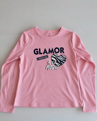 Maglia autunnale a maniche rosa 9/10 anni 140 cm