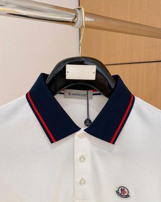 Polo a maniche corte da uomo Moncler, bianca - L