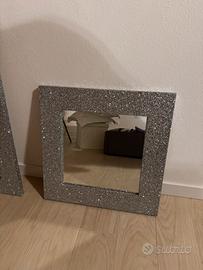 Specchio quadrato brillantinato