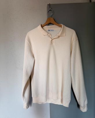 Maglia a costine Zara con colletto a polo M uomo