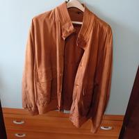 Giubbino vera pelle vintage marrone chiaro