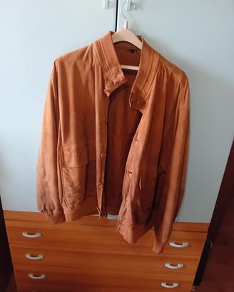 Giubbino vera pelle vintage marrone chiaro