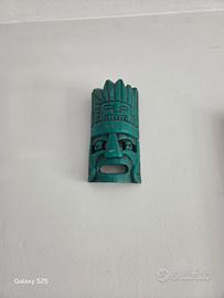 maschera turchese in legno 