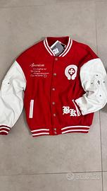 giacca crome hearts rossa e bianca