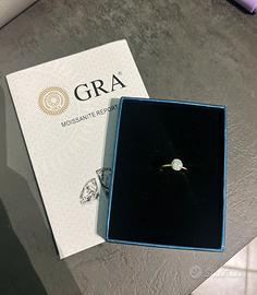 Anello argento 925 con moissanite 1 carato