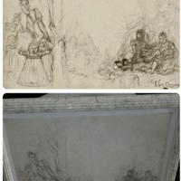 Leon F. Comerre, Disegno con timbro atelier