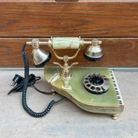 Telefono antico onice marmo disco rotante vintage