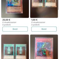 Carte varie yugioh ( prezzi in foto )
