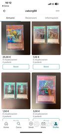 Carte varie yugioh ( prezzi in foto )