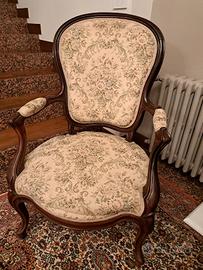coppia di eleganti poltroncine '800