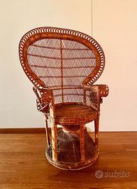 Poltrona peacock in vimini