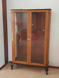 Vetrinetta-Cristalliera Vintage in Legno