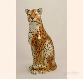 statua leopardo ceramica