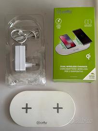 Caricabatterie wireless 2 dispositivi Celly
