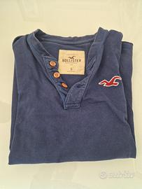 T-shirt Henley Hollister Blu Navy Taglia "S"