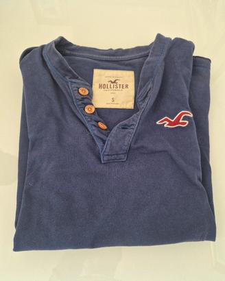 T-shirt Henley Hollister Blu Navy Taglia "S"
