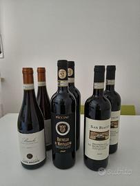 selezione vini rossi Brunello e Barolo 6 bottiglie
