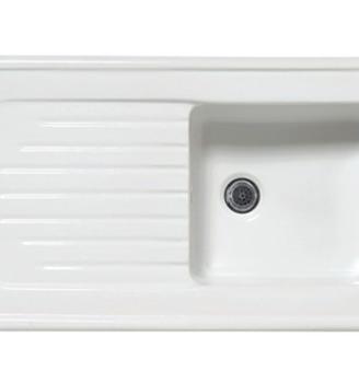 Lavello da incasso ceramica 1 vaschetta 90x50cm