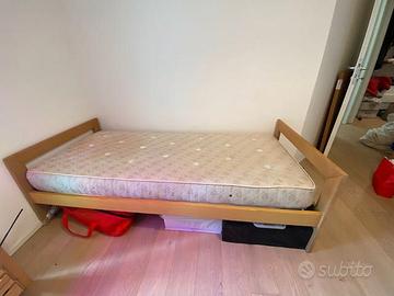 Letto singolo - rete doghe e materasso