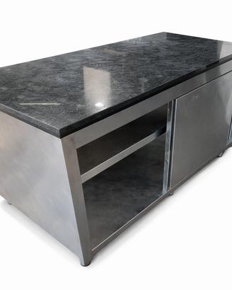 Banco frigo con piano in marmo e ante scorrevoli