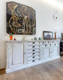 Madia in legno decapato