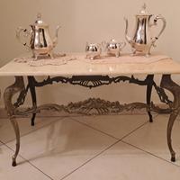 tavolino in bronzo  caffè vintage + servizio te'
