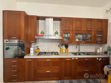 Cucina Faber noce scuro piano cottura nuovo
