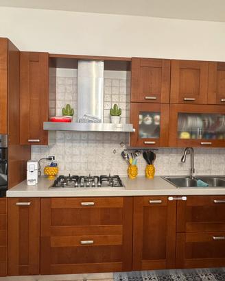 Cucina Faber noce scuro piano cottura nuovo