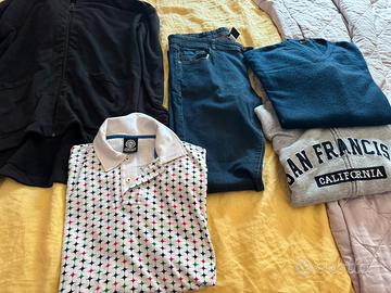 Jeans +maglietta +felpa uomo