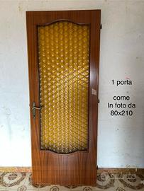 Ultima porta vetrata ambrata di mogano