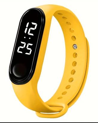 orologio digitale giallo in silicone 