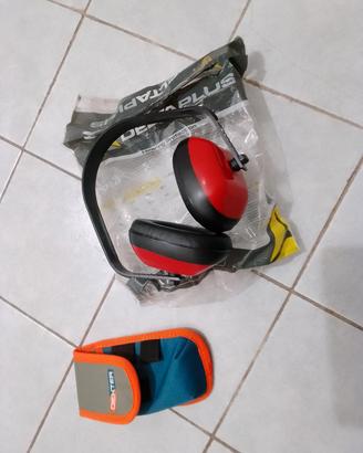 Cuffie da lavoro e porta oggetti
