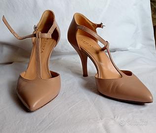 scarpe beige in capretto 