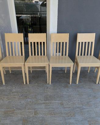 6 Sedie in legno massello 