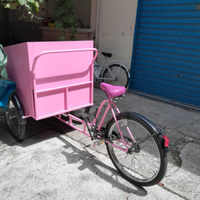 Bici cargo con cassone anteriore in legno