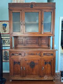 Credenza antica primi ’900 con alzata vetrata