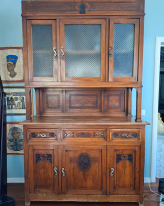Credenza antica primi ’900 con alzata vetrata