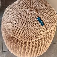 Thun pouf intrecciato in cotone color beige