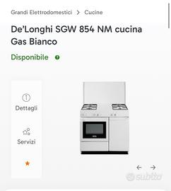 Cucina de Longhi a gas NUOVA