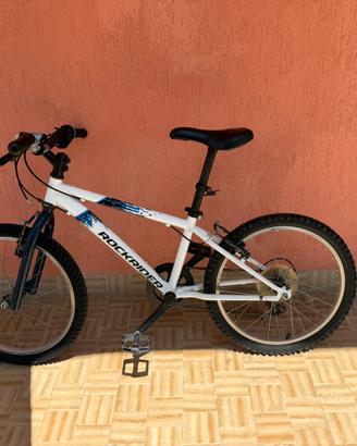 Bici MTB bambino 6/9 anni bianca e blu Rockrider