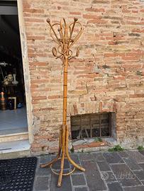 Attaccapanni vintage da terra in bambù curvato