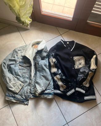 giacca di jeans invernale e giacchetto college