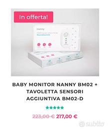 BABY MONITOR respiro neonato NANNY 2 TAVOLETTE