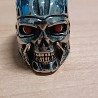 Anello in acciaio con occhi rossi  biker, robot.