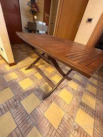 Tavolo legno esterno 135x85 pieghevole