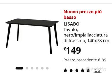 tavolo  ikea piano in legno nero