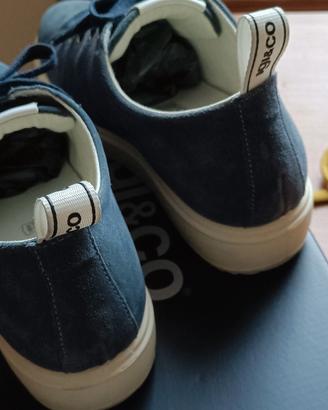 Scarpe sneakers blu primavera donna con lacci