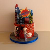 Torta finta tema spiderman