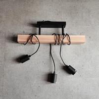 lampadario trave legno 3 punti luce